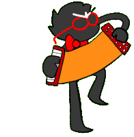 a cartoon character is holding an accordion and wearing sunglasses