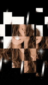 a collage of images of a woman 's face with a black background