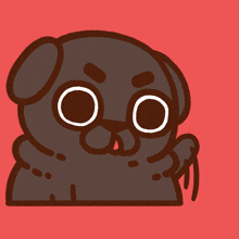 a cartoon drawing of a pug dog giving the thumbs up