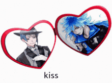 a heart shaped mirror with a picture of a man in a suit and bow tie