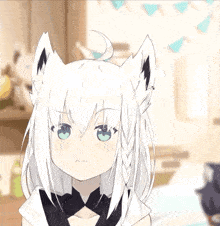 a white anime girl with a red circle on her head