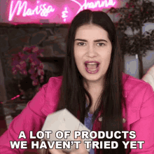 A Lot Of Products We Havent Tried Yet Marissa Rachel GIF - A Lot Of Products We Havent Tried Yet Marissa Rachel Theres Some Products We Havent Get To Try Yet GIFs