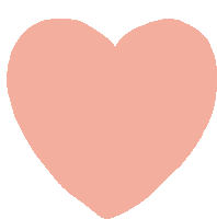 a pink heart on a white background with a shadow