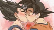Goku And Vegeta Kissing GIF