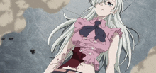 Eliz Laying On The Ground Bleeding From Her Side GIF