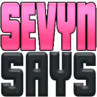a logo that says sevyn says in pink letters