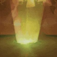 a painting with a green light coming out of the middle