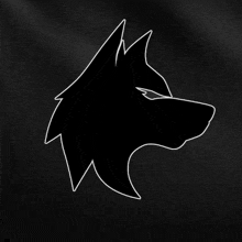a silhouette of a wolf 's head on a black background