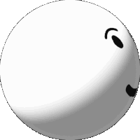 a white ball with a smiley face on it 's face