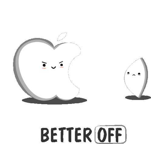 Downsign Better Off Sticker - Downsign Better Off Apple Stickers