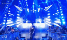 a wrestling match is being broadcasted live on wwe