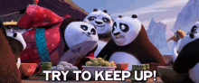 Try To Keep Up GIF - Kung Fu Panda3 Ribbon Wrap GIFs