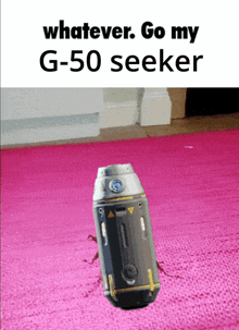 a picture of a g-50 seeker on a pink carpet