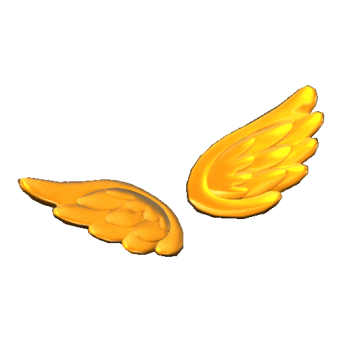 Gold Flappy Wings Glider Sticker