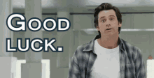 Jim Carrey Good Luck GIF - Bruce Almighty Good Luck Best Of Luck GIFs