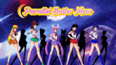 a poster for parallel sailor moon features a group of girls