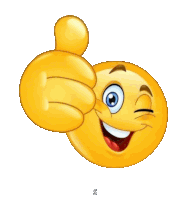 a yellow smiley face giving a thumbs up sign