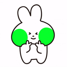 fluorescent white rabbit peace victory