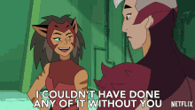 I Couldnt Have Done Any Of It Without You Catra GIF - I Couldnt Have Done Any Of It Without You Catra Scorpia GIFs