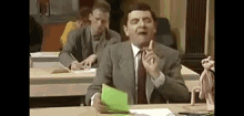 Green Paper Trouble GIF - Green Paper Trouble Mr Bean GIFs