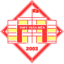 a red and yellow logo for thpt tran bien