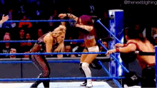 Sasha Banks Natalya GIF - Sasha Banks Natalya Turnbuckle GIFs