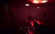 a computer screen shows a room with a gun and a circle with the number 8 in it