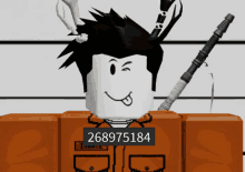 a roblox character with the number 268975184 on their shirt