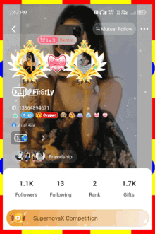 a screenshot of a woman 's profile on a phone