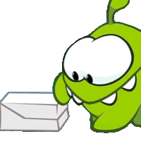 Opening The Box Om Nom Sticker - Opening The Box Om Nom Cut The Rope Stickers