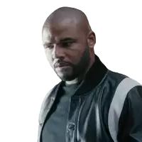 a man with a beard is wearing a black jacket