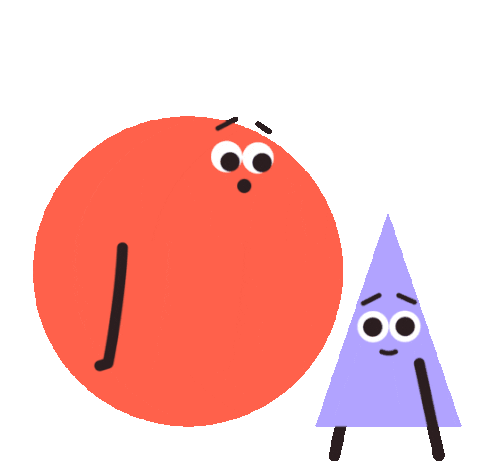 Circle And Triangle Share An Ice Cream Cone Sticker - Shapemates Circle Triangle Stickers