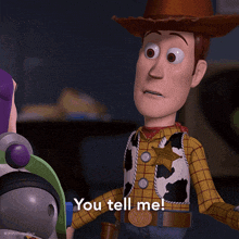 woody from toy story says you tell me to buzz lightyear