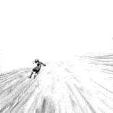 a black and white drawing of a soccer player kicking a ball