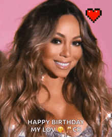 a picture of a woman with the words happy birthday my lov cb on it