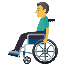 man in manual wheelchair people joypixels person with disability handicapped