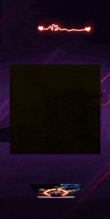 a purple background with a picture of a woman and a sign that says 1 2
