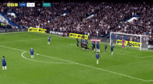 a soccer game is being played on bbc