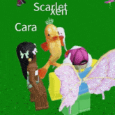 scarlet and cara are playing a video game with a fish