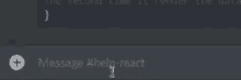 a screenshot of a computer screen with a message that says message #help-react
