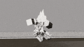 a black and white image of a person holding a shark