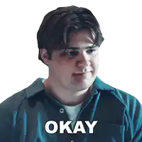 a man in a blue shirt says okay