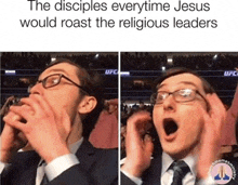 the disciples everytime jesus would roast the religious leaders is shown