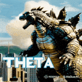 a picture of a monster with the word theta on the bottom