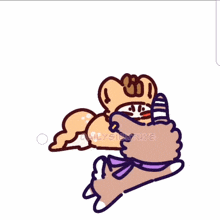 a drawing of a dog laying down next to another dog with the name lysibutsye on the bottom right corner