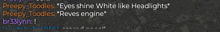 a screenshot of a conversation between preepy_toodles and reves engine