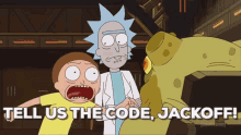 Rick And Morty Tell Us The Code GIF - Rick And Morty Tell Us The Code Jackoff GIFs