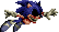 a pixel art of a sonic the hedgehog flying in the air