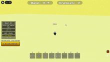 a screenshot of a game that says wave 0/2