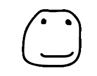 a black and white drawing of a smiley face with a big smile on its face .